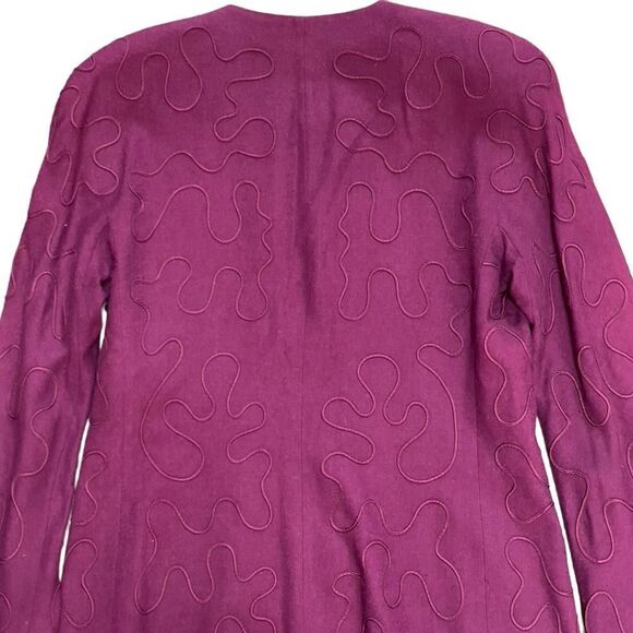Casual Corner Maroon Round Neck Long Sleeve Blouse Size 10 - Picture 7 of 14